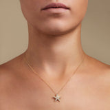 Collar Estrella Pez Diamante 0.25ct Calidad G/SI en Oro Amarillo 18k