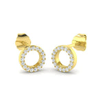 Circle of Life Diamond Earrings 0.15ct G/SI Quality 18k Yellow Gold - All Diamond