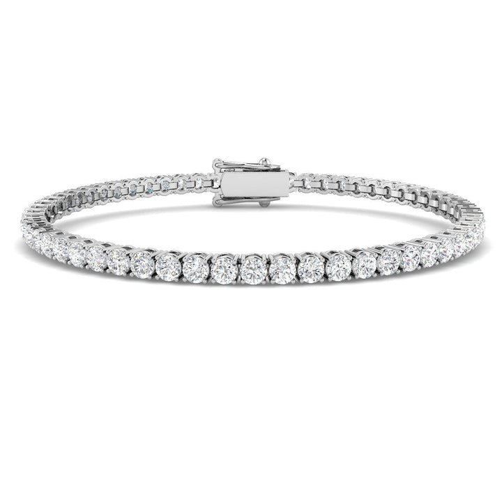 Brazalete de tenis de diamantes de 5,00 ct con punta redonda G/SI en oro blanco de 18 k