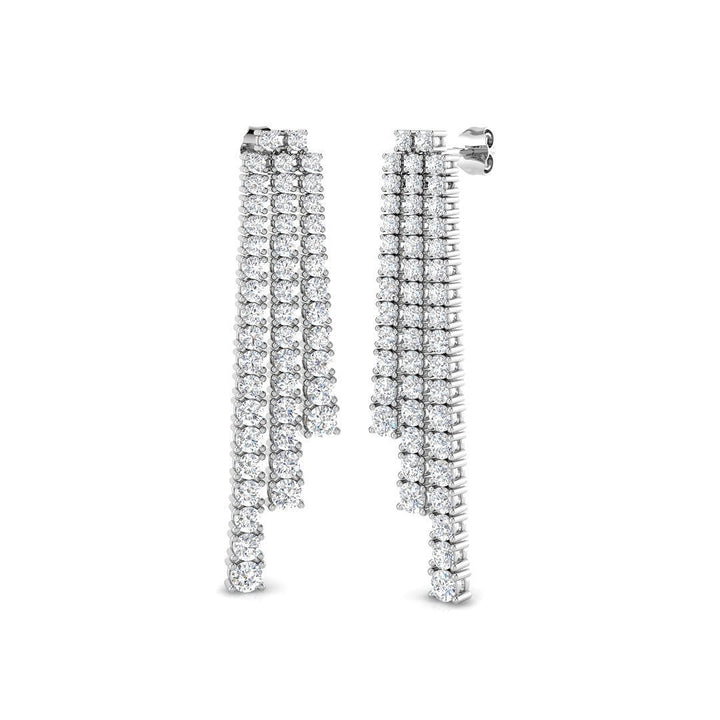 Diamond Drop Earrings 5.50ct G/SI Quality in 18k White Gold 9.0mm