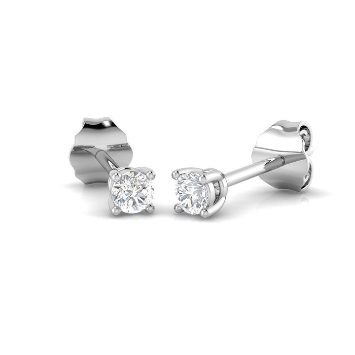 Aretes de Diamantes 0.20ct Calidad G/SI en Oro Blanco 18k