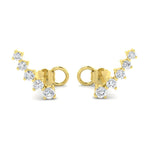 Drop Diamond 5 Stone Earrings 0.40ct G/SI Quality in 9k Yellow Gold - All Diamond