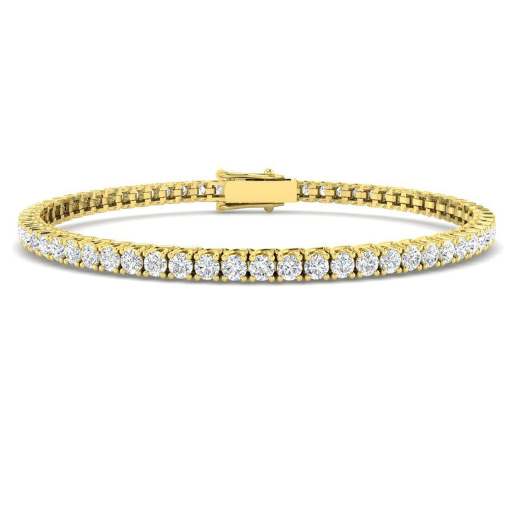 Brazalete de tenis con diamantes de lujo de 5,00 ct G/SI en oro amarillo de 18 k