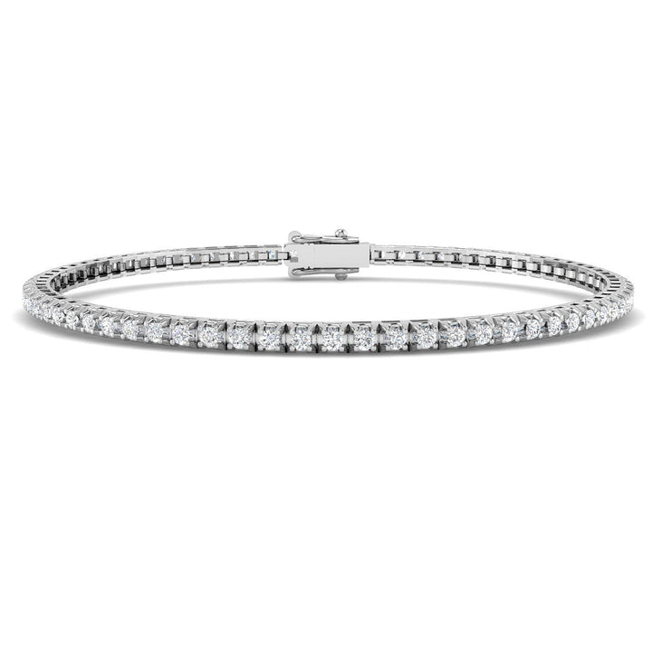 Brazalete de diamantes Tennis de 1,25 ct G/SI en oro blanco de 9 k