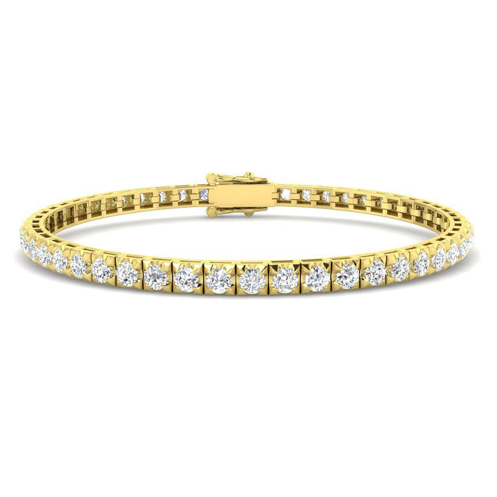 Brazalete Tennis de Diamantes 3.00ct G/SI en Oro Amarillo 18k