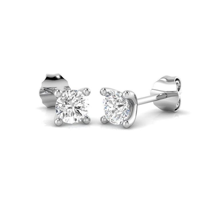 Aretes de Diamante Modernos 0.50ct Calidad G/SI en Oro Blanco 18k