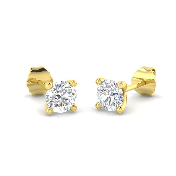 Aretes de Diamante Modernos 1.00ct Calidad G/SI en Oro Amarillo 18k