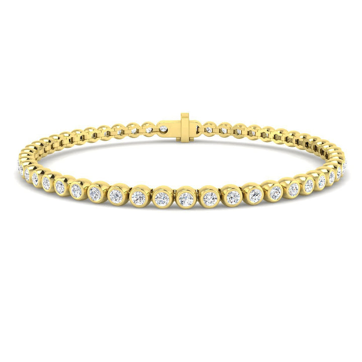 Rub Over Diamond Tennis Brazalete de 3,00 ct G/SI en oro amarillo de 9 k