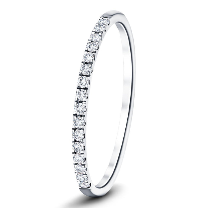 16 Stone Half Eternity Ring 0.15ct G/SI Diamonds in 18k White Gold