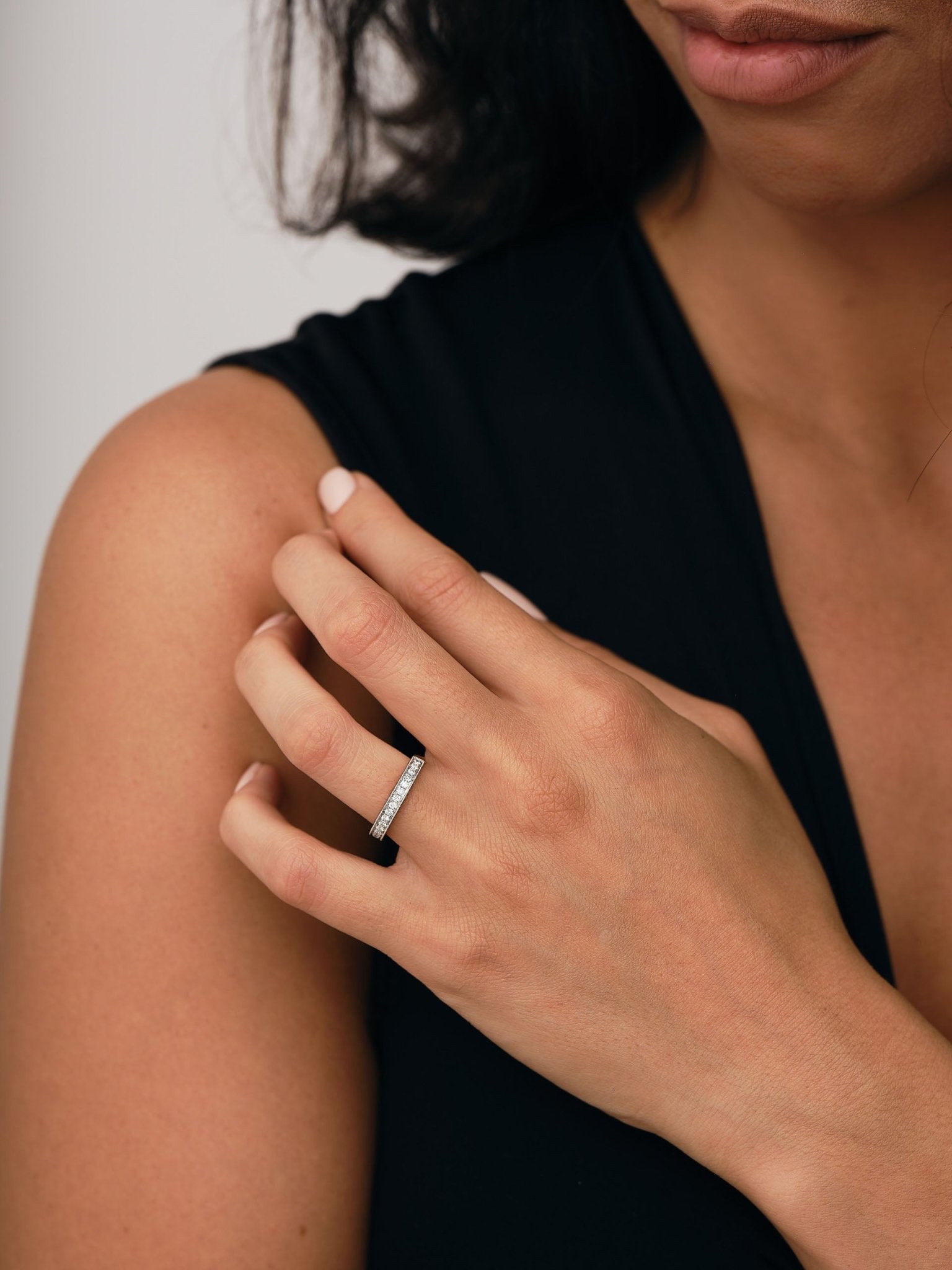 18 Stone Diamond Half Eternity Ring 0.30ct G/SI Diamonds 18k Rose Gold - All Diamond