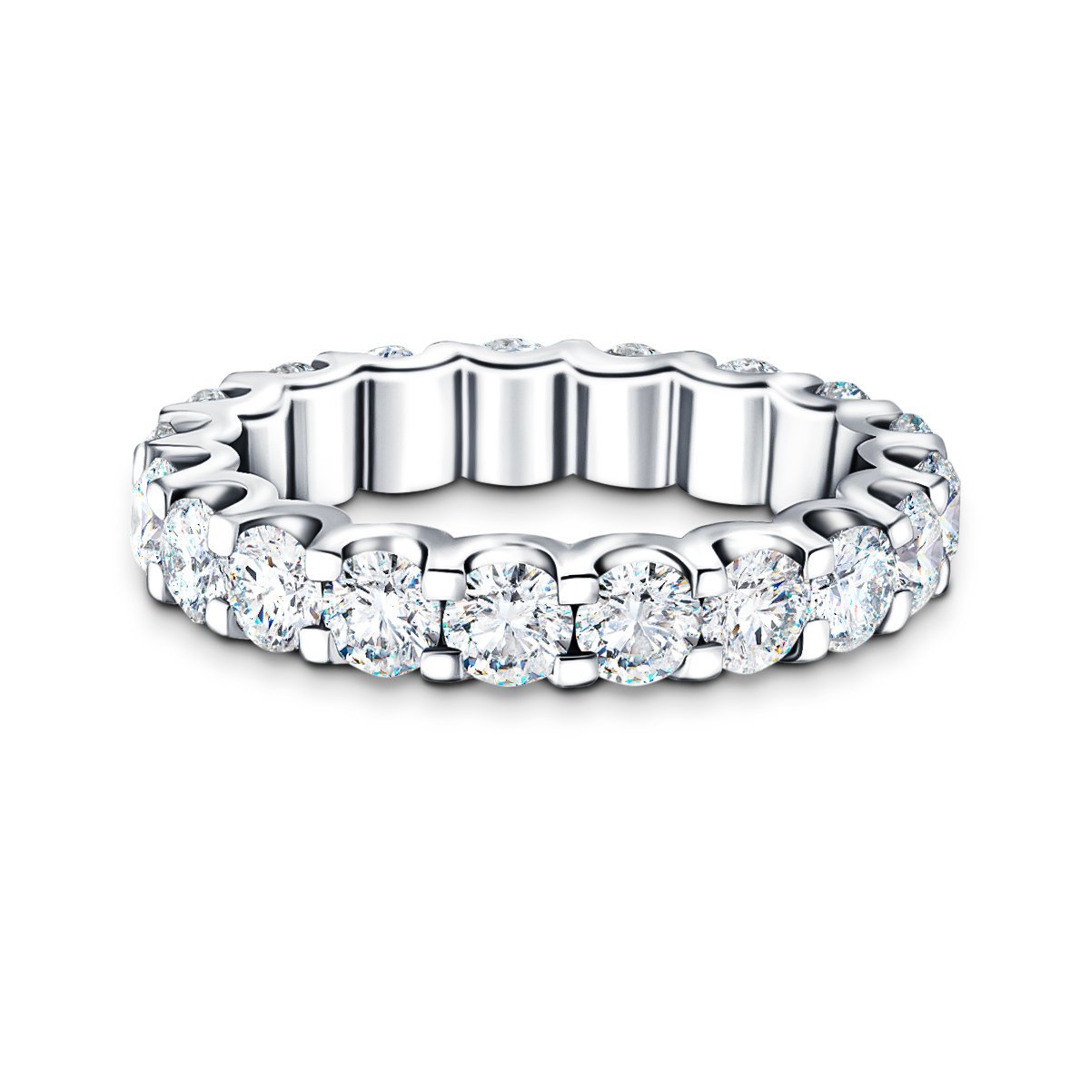 19 Stone Full Eternity Ring 3.00ct G/SI Diamonds In 18k White Gold - All Diamond