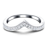 21 Stone Diamond Wishbone Ring 0.10ct G/SI Diamonds in 18k White Gold - All Diamond