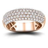 77 Stone Pave Diamond Half Eternity Ring 1.00ct G/SI 18k Rose Gold - All Diamond