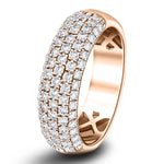 77 Stone Pave Diamond Half Eternity Ring 1.00ct G/SI 18k Rose Gold - All Diamond