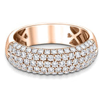 77 Stone Pave Diamond Half Eternity Ring 1.00ct G/SI 18k Rose Gold - All Diamond