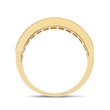 Anillo de media eternidad con múltiples zafiros y diamantes de 1,15 quilates en oro amarillo de 9 k