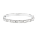 Baguette & Round Diamond Bangle 1.55ct G/SI Diamond In 9k White Gold - All Diamond