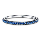 Blue Sapphire Full Eternity Ring 0.30ct 50 Stone in 18k White Gold - All Diamond