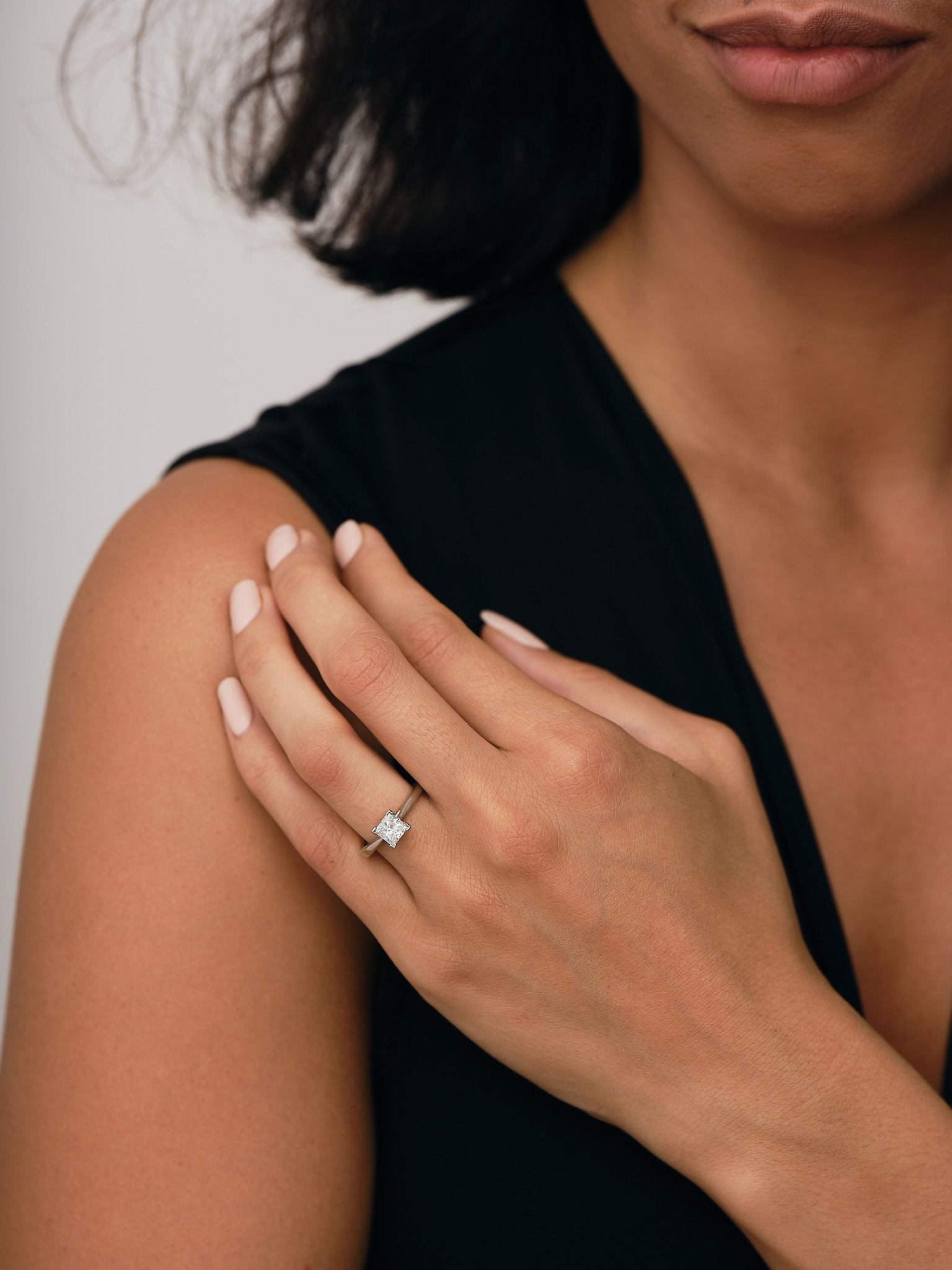 Certified Diamond Princess Engagement Ring 1.00ct G/SI in 18k White Gold - All Diamond