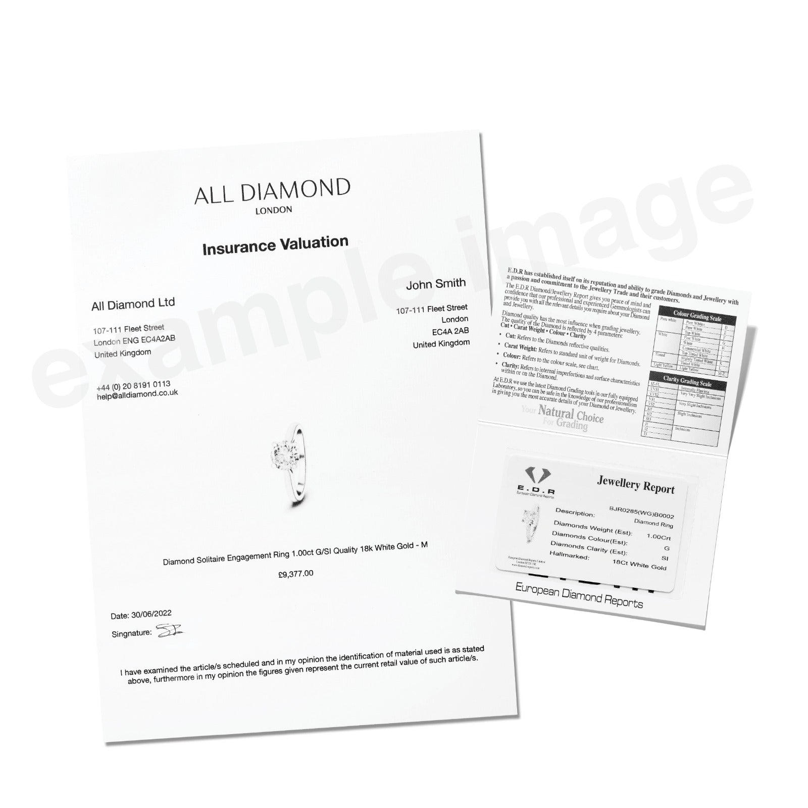 Certified Diamond Princess Engagement Ring 1.00ct in 18k White Gold - All Diamond