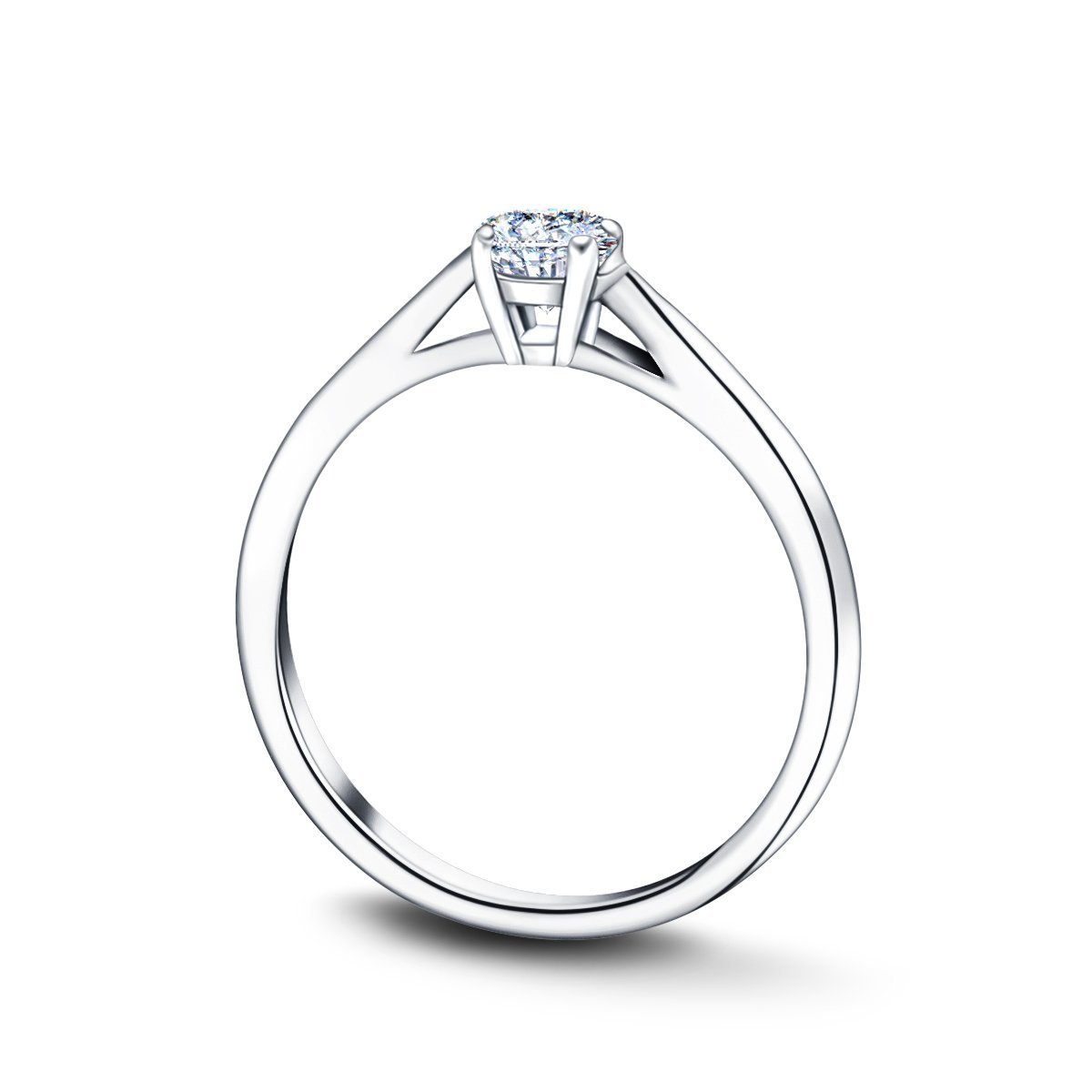 Certified Solitaire Diamond Engagement Ring 0.20ct H/SI Quality in Platinum - All Diamond