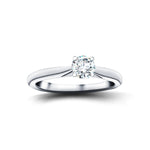 Certified Solitaire Diamond Engagement Ring 0.20ct H/SI Quality in Platinum - All Diamond
