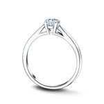Certified Solitaire Diamond Engagement Ring 0.33ct H/SI Quality 18k White Gold - All Diamond