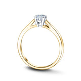 Certified Solitaire Diamond Engagement Ring 0.33ct H/SI Quality 18k Yellow Gold - All Diamond