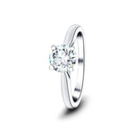 Certified Solitaire Diamond Engagement Ring 0.70ct H/SI Quality 18k White Gold - All Diamond