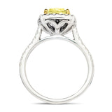 Certified Yellow Diamond Cushion Engagement Ring 1.30ct Ring in Platinum - All Diamond