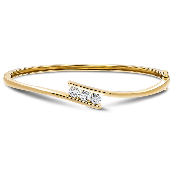 Brazalete de diamantes en engarce de tensión Diamante G/SI de 0,75 quilates en oro amarillo de 18 k