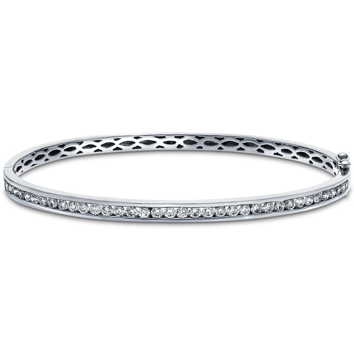 Channel Set Diamond Bangle 1.50ct G/SI Diamond in 9k White Gold - All Diamond