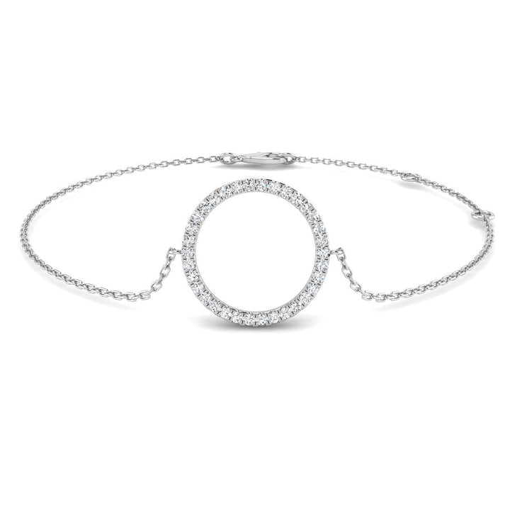 Brazalete de diamantes Circle of Life de 0,15 ct G/SI en oro blanco de 18 k