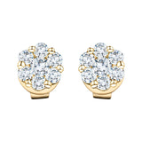 Cluster Diamond Earrings 2.00ct G/SI Quality In 18k Yellow Gold - All Diamond