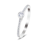 Diamond Bezel Side Stone Engagement Ring 0.21ct G/SI In Platinum - All Diamond