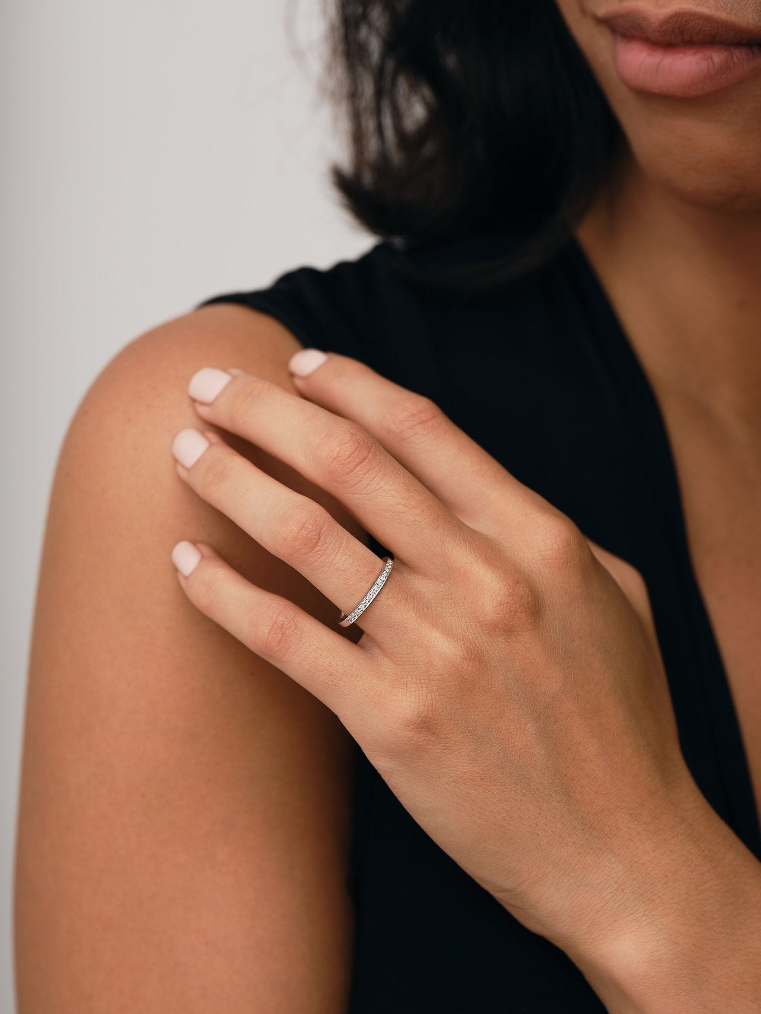 Diamond Channel Set Half Eternity Ring 0.20ct G/SI 9k White Gold - All Diamond