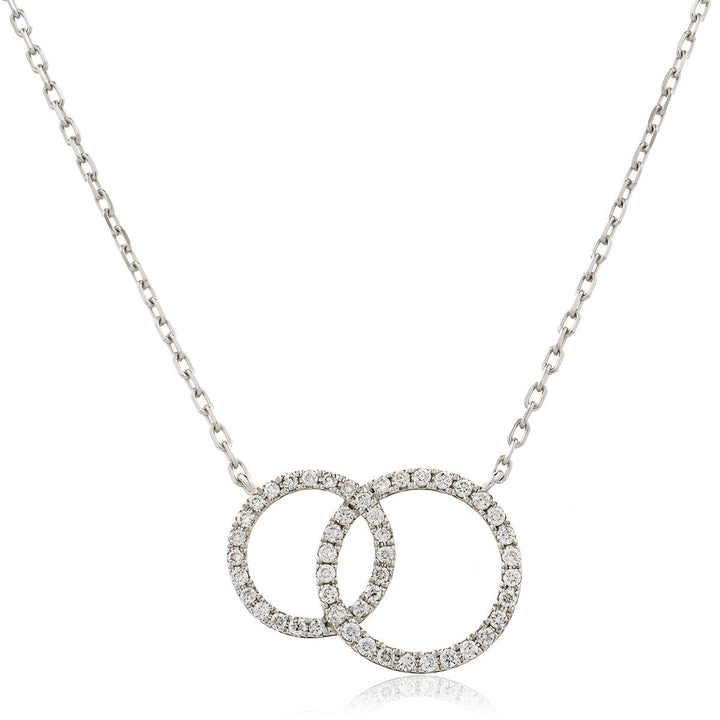 Collar con círculo de vida de diamantes 0,25 ct G/SI Oro blanco de 18 k 12x18