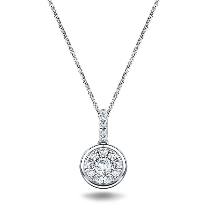 Collar con colgante de racimo de diamantes 0,27 ct G/SI Oro blanco de 18 k 8,0 mm