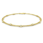 Diamond Double Chain Bracelet 0.15ct G/SI 18k Yellow Gold - All Diamond