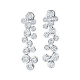 Diamond Rub Over Drop Earrings 5.00ct G/SI Quality 18k White Gold - All Diamond