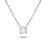 Diamond Solitaire Pendant Necklace 0.25ct G/SI in 18k White Gold - All Diamond