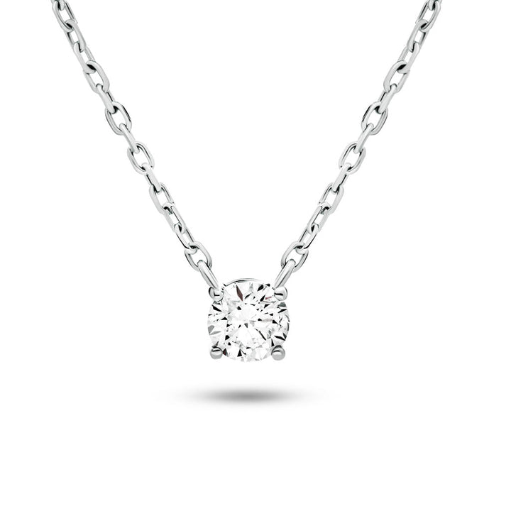 Diamond Solitaire Pendant Necklace 0.25ct G/SI in 18k White Gold