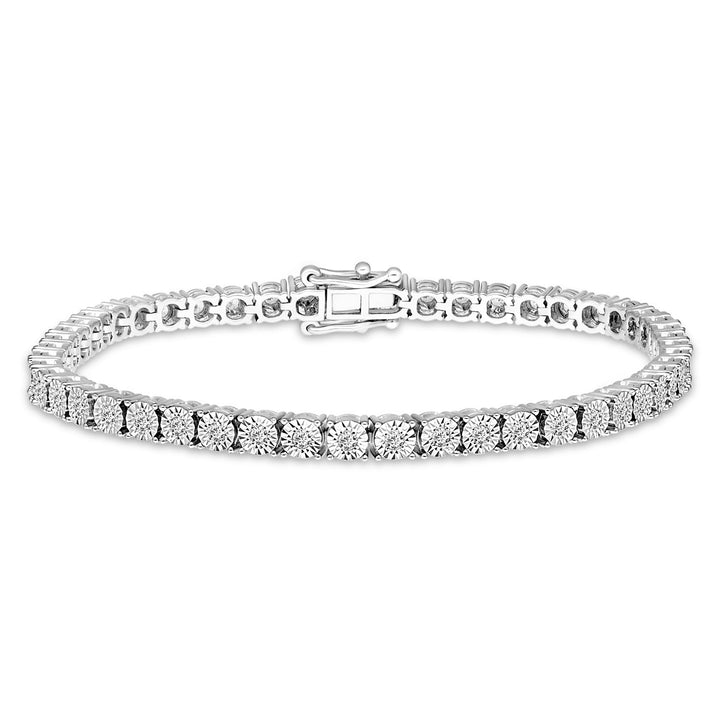 Brazalete de tenis de diamantes de 7,50 quilates Look G/SI calidad engastado en plata