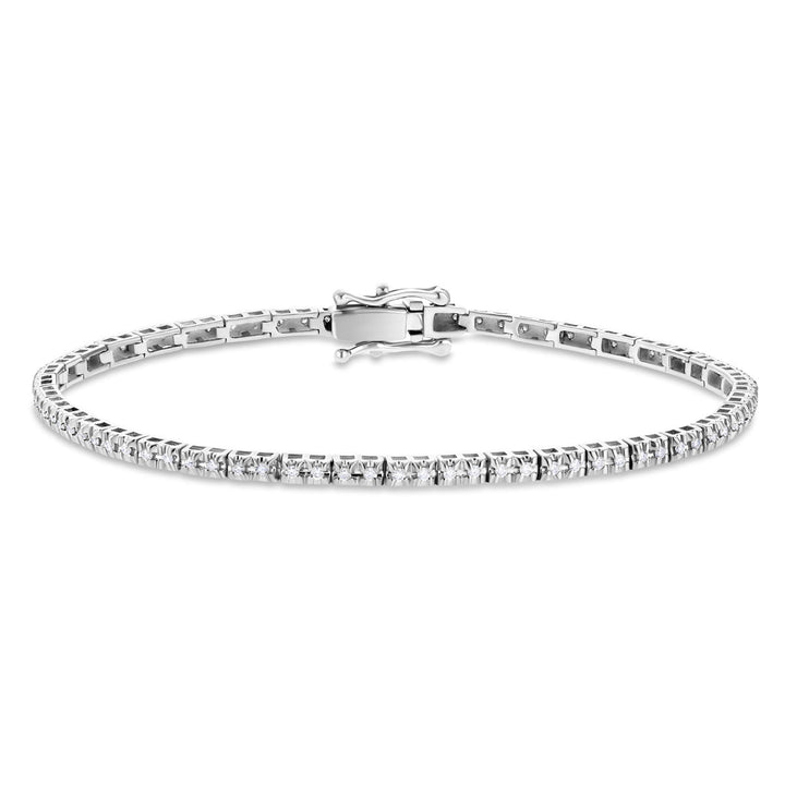 Brazalete de tenis con diamantes ilusión de 0,50 ct G/SI en oro blanco de 9 k