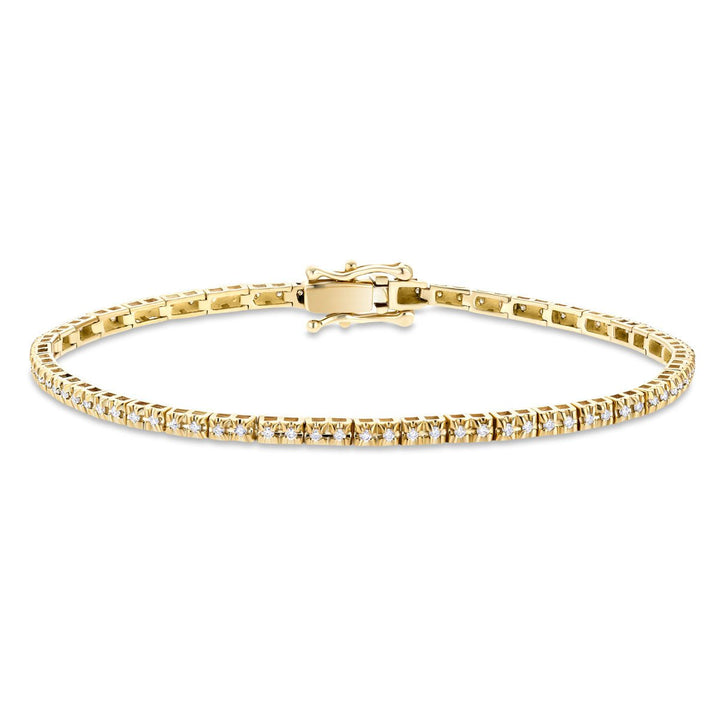 Brazalete de tenis con diamantes ilusión de 0,50 ct G/SI en oro amarillo de 9 k