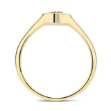 Mens Single Ruby Signet Ring 0.09ct in 9k Yellow Gold - All Diamond