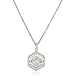 Moveable Diamond Cluster Necklace Pendant 0.50ct 18k Gold 13.0mm - All Diamond