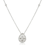 Moveable Diamond Cluster Pendant Necklace 0.60ct 18k Gold 12.0mm - All Diamond