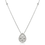 Moveable Diamond Cluster Pendant Necklace 0.75ct 18k Gold 12.0mm - All Diamond