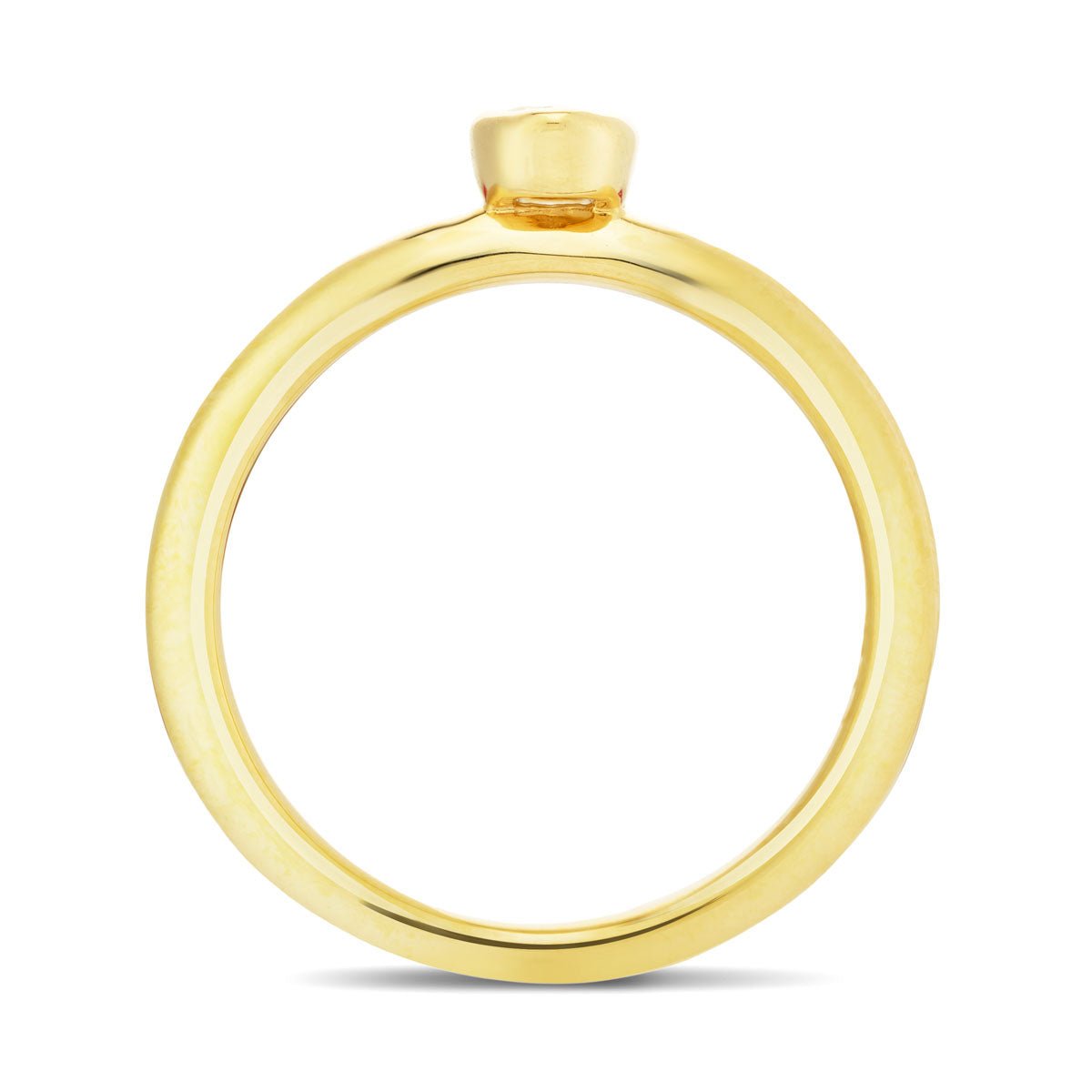 Oval Solitaire Yellow Diamond 0.30ct Engagement Ring in 18k Yellow Gold - All Diamond